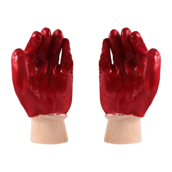 MASTER PVC RED GLOVE – KNITTED WRIST