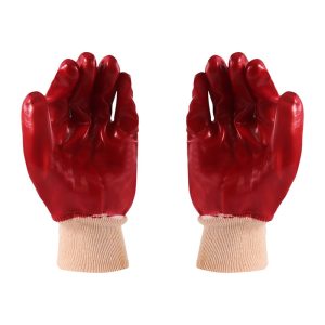 MASTER PVC RED GLOVE – KNITTED WRIST