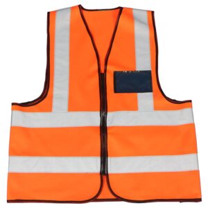 MASTER ORANGE REFLECTIVE VEST – ZIP & ID POUCH – 2XL